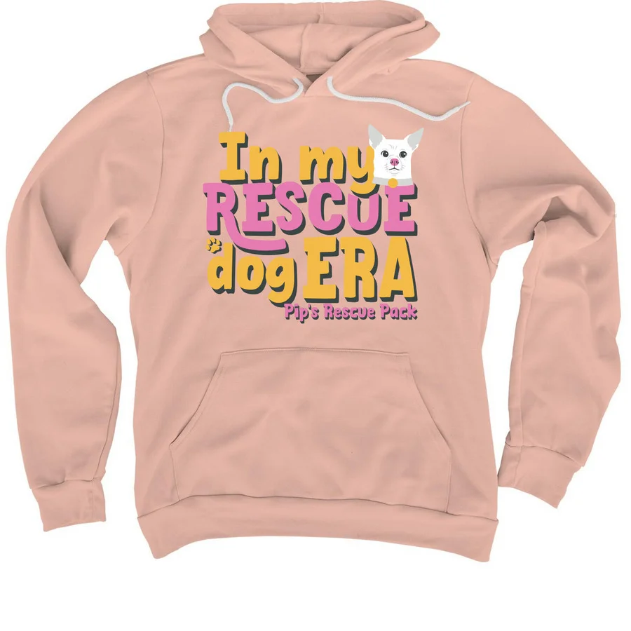 &ldquo;In my rescue dog era&rdquo; hoodie mockup
